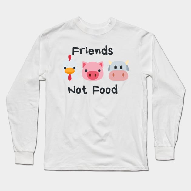 Friends Not Food Long Sleeve T-Shirt by Bearded Vegan Clothing